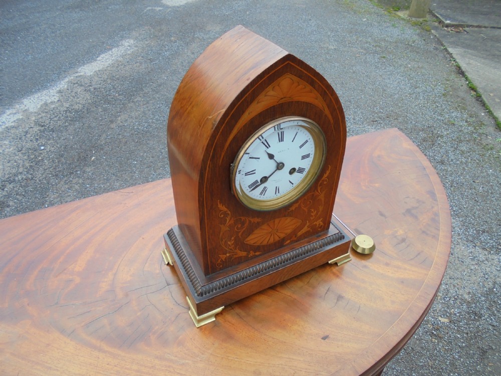 Edwardian bracket clock by Benson of London View II