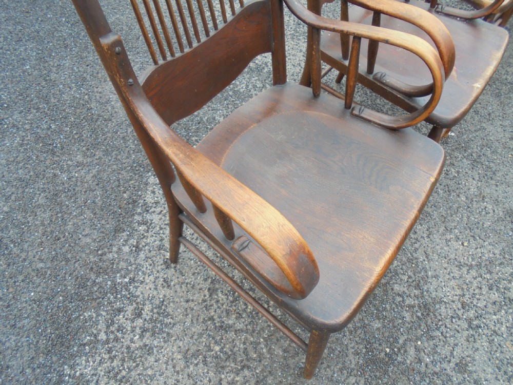 Set of six Thonet style oak high back dining chairs  View II
