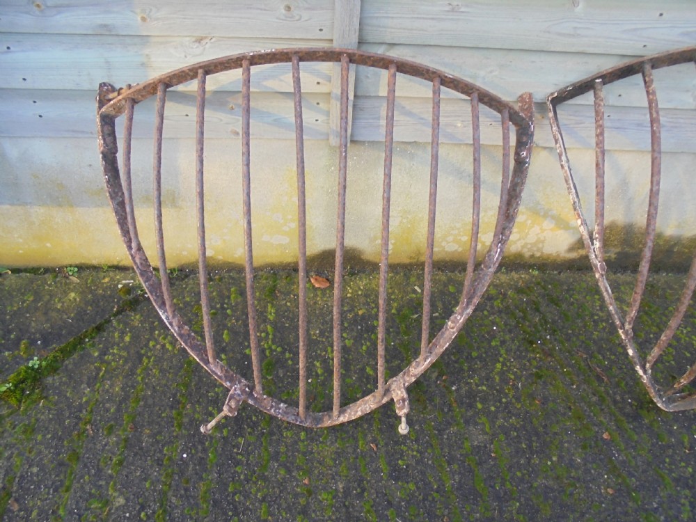 Two Victorian cast iron , corner hay racks , planters View II
