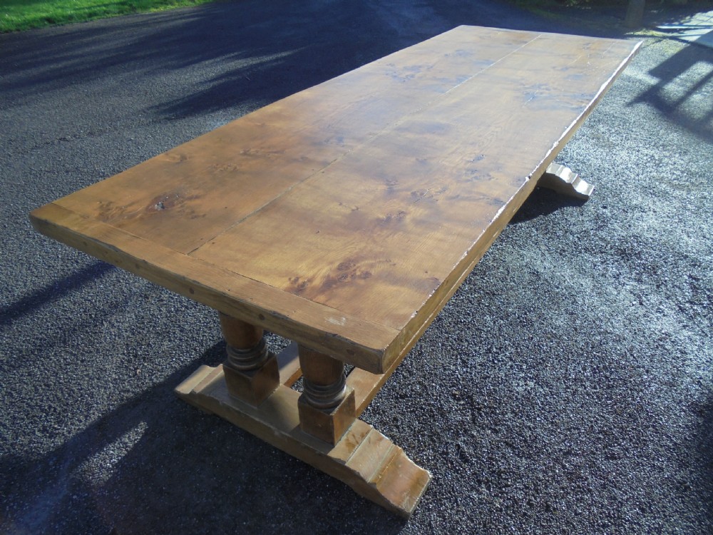 Large  Walnut  Farmhouse Refectory Table Seats Ten