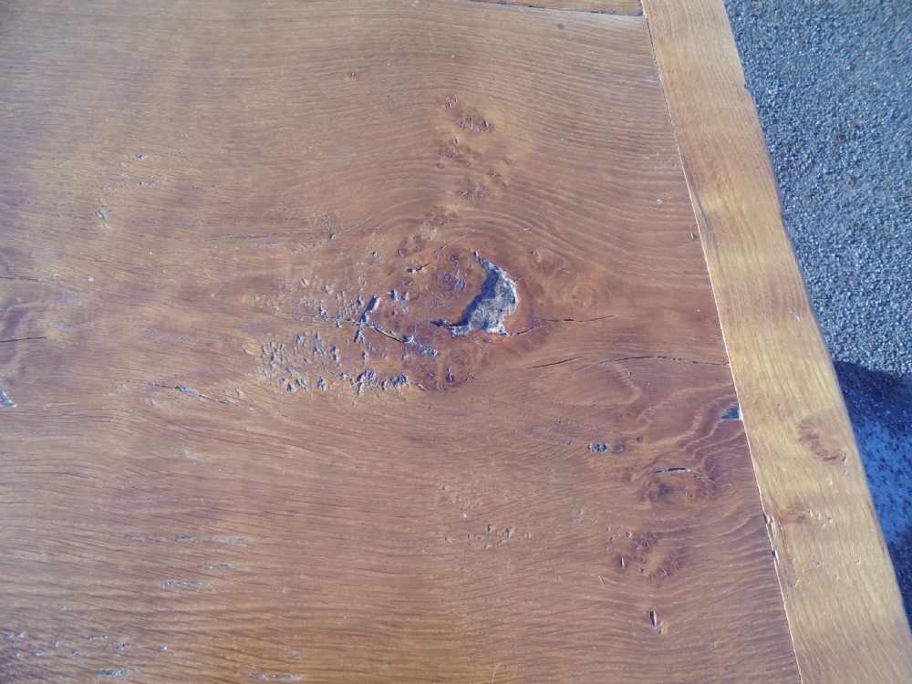 Large  Walnut  Farmhouse Refectory Table Seats Ten View IV
