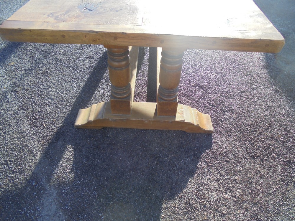 Large  Walnut  Farmhouse Refectory Table Seats Ten View V