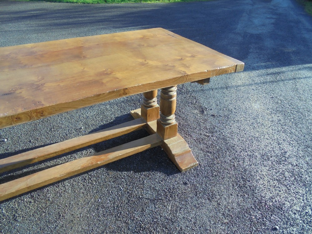 Large  Walnut  Farmhouse Refectory Table Seats Ten View VI
