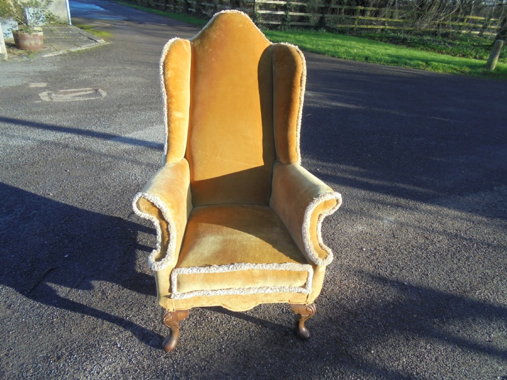 Ladies high back winged armchair