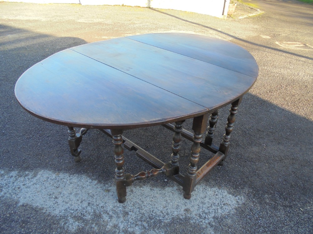 Large double gate oak Gateleg Table View V
