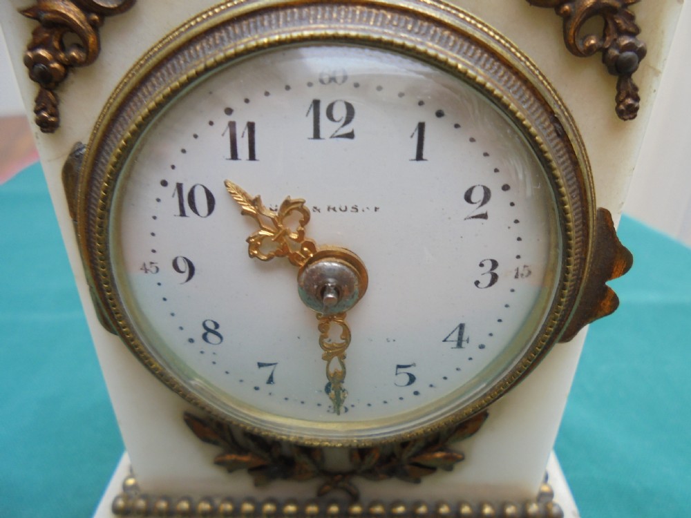19th century miniature marble and ormolu mantle clock View III