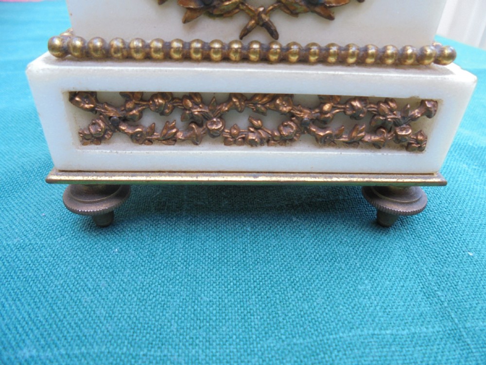 19th century miniature marble and ormolu mantle clock View V
