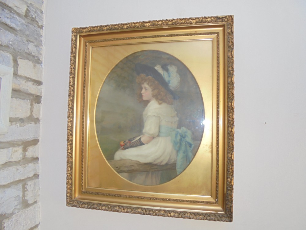 19th century pastel portrait of young lady View III