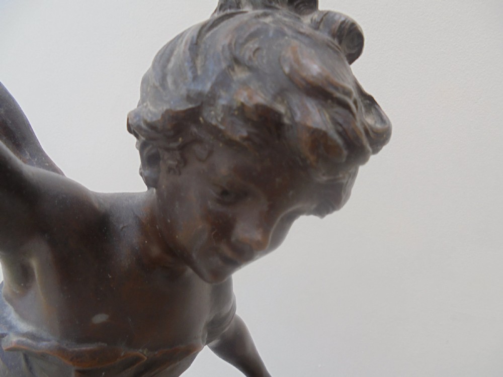 Bronzed spelter table lamp by Moreau Fortune View II