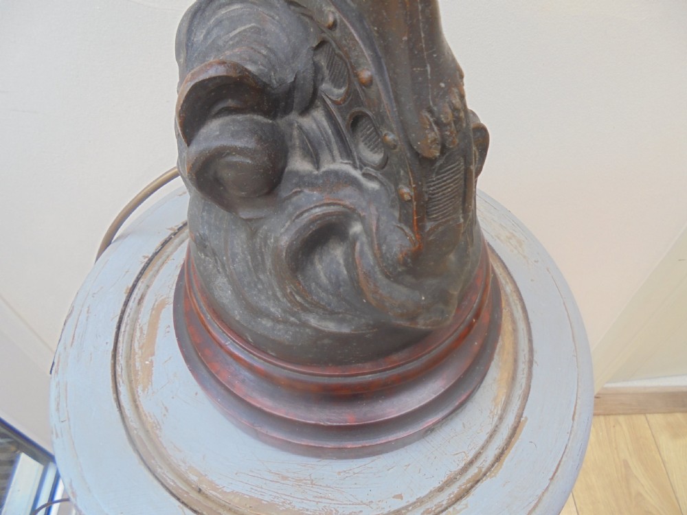Bronzed spelter table lamp by Moreau Fortune View VI