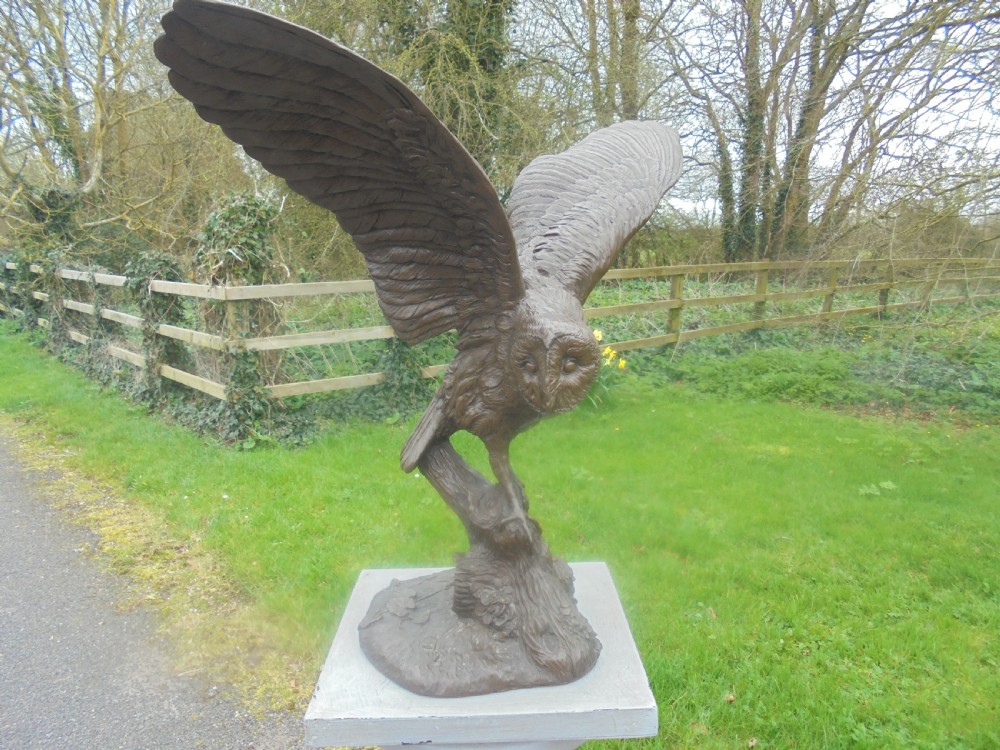 Life size bronze owl  View III