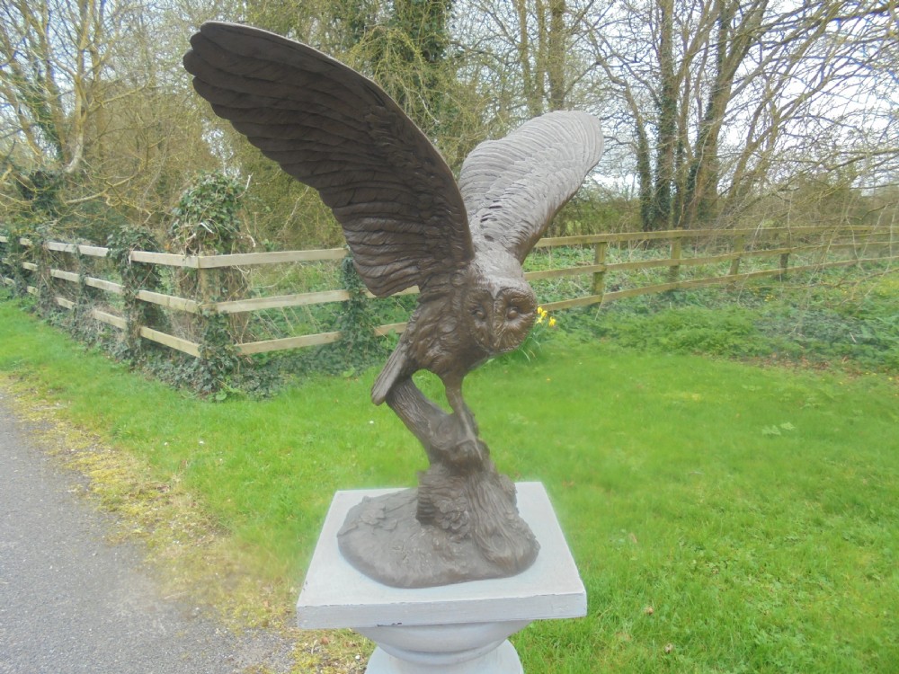 Life size bronze owl  View V