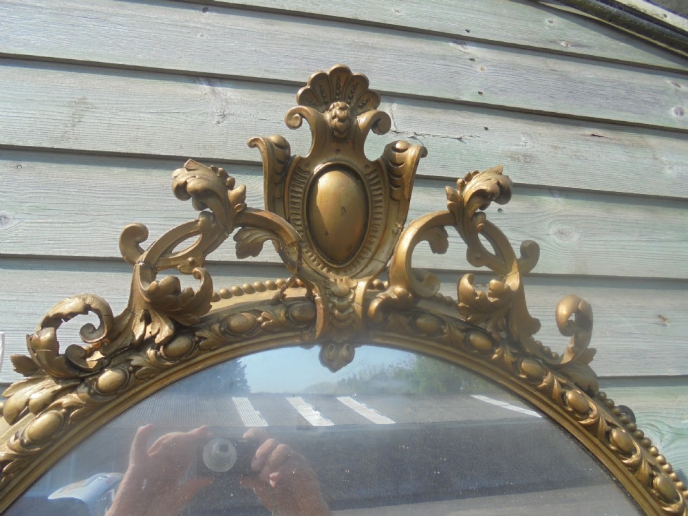 Victorian oval gilded mirror with candelabra View VI