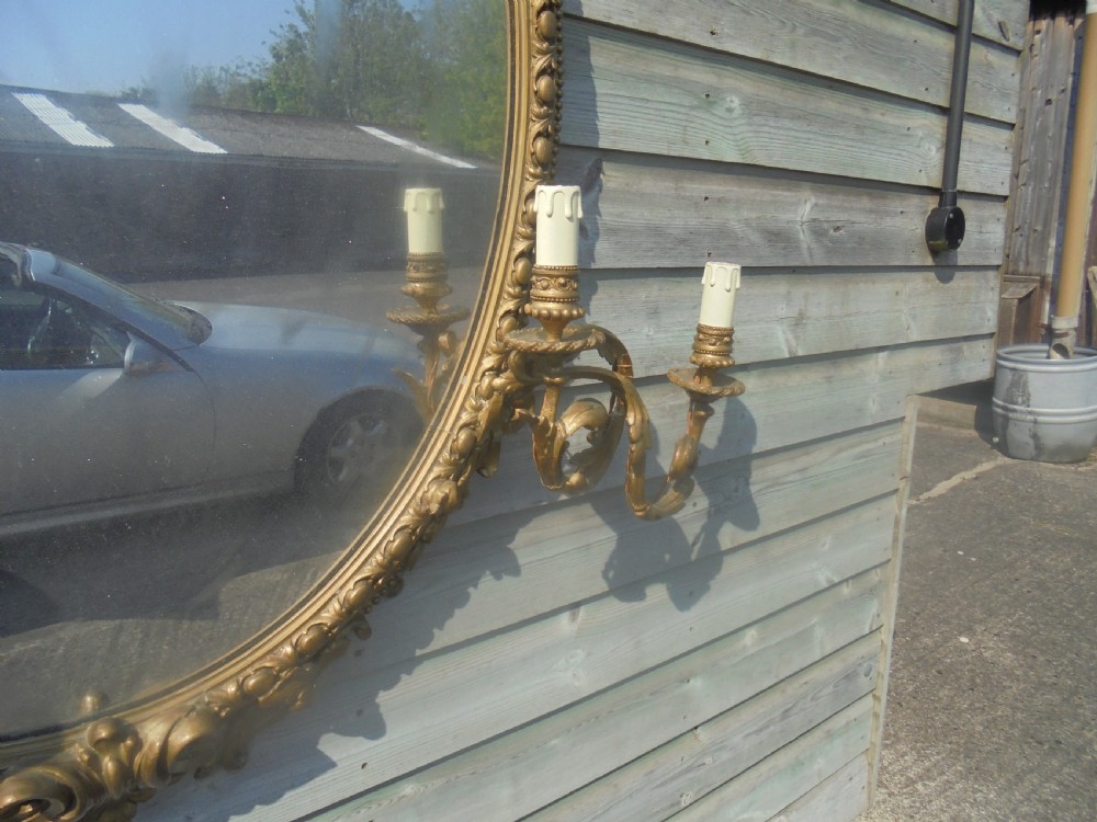 Victorian oval gilded mirror with candelabra View VIII