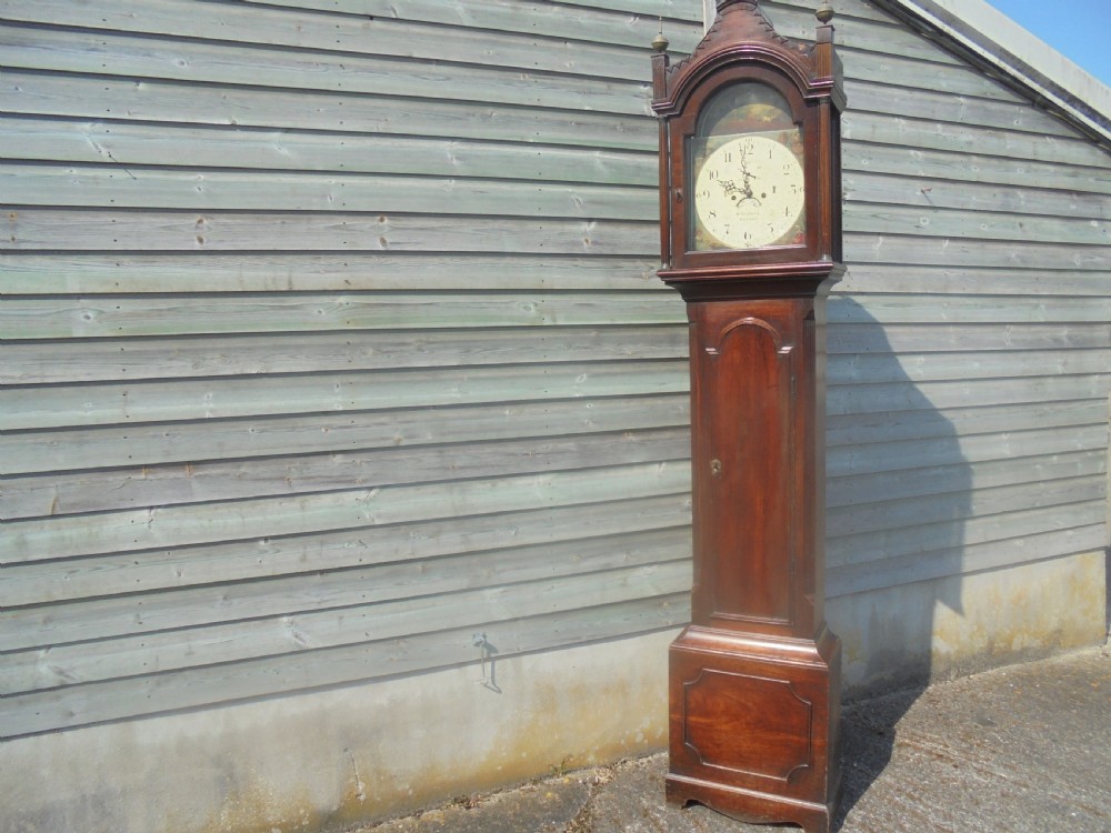 18th century mahogany painted dial Grandfather clock