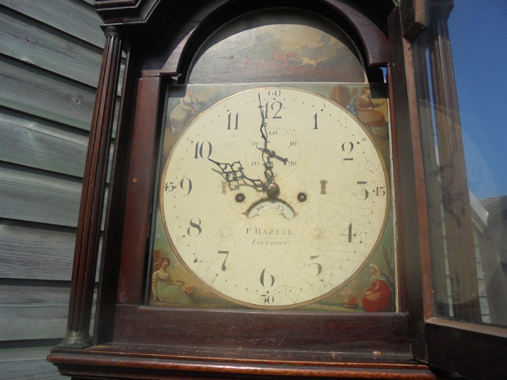 18th century mahogany painted dial Grandfather clock View III
