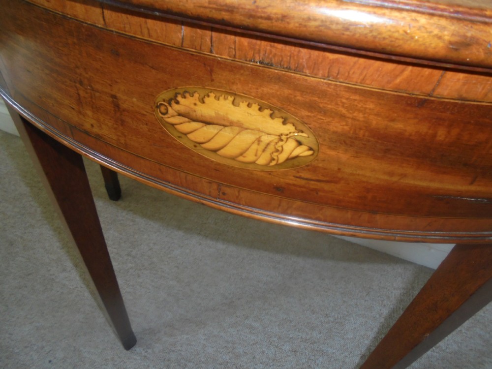 18th century inlaid mahogany demi lune console table View VIII