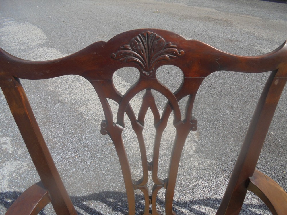 Set of eight mahogany ball and claw Chippendale style dining chairs. View V