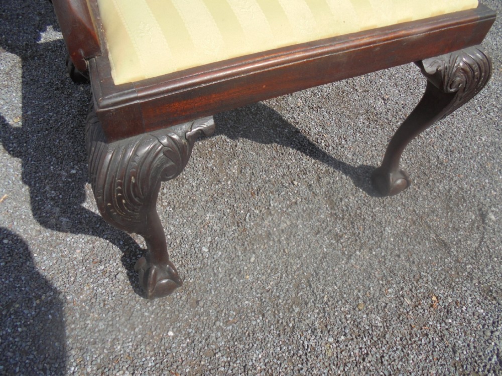 Set of eight mahogany ball and claw Chippendale style dining chairs. View VIII