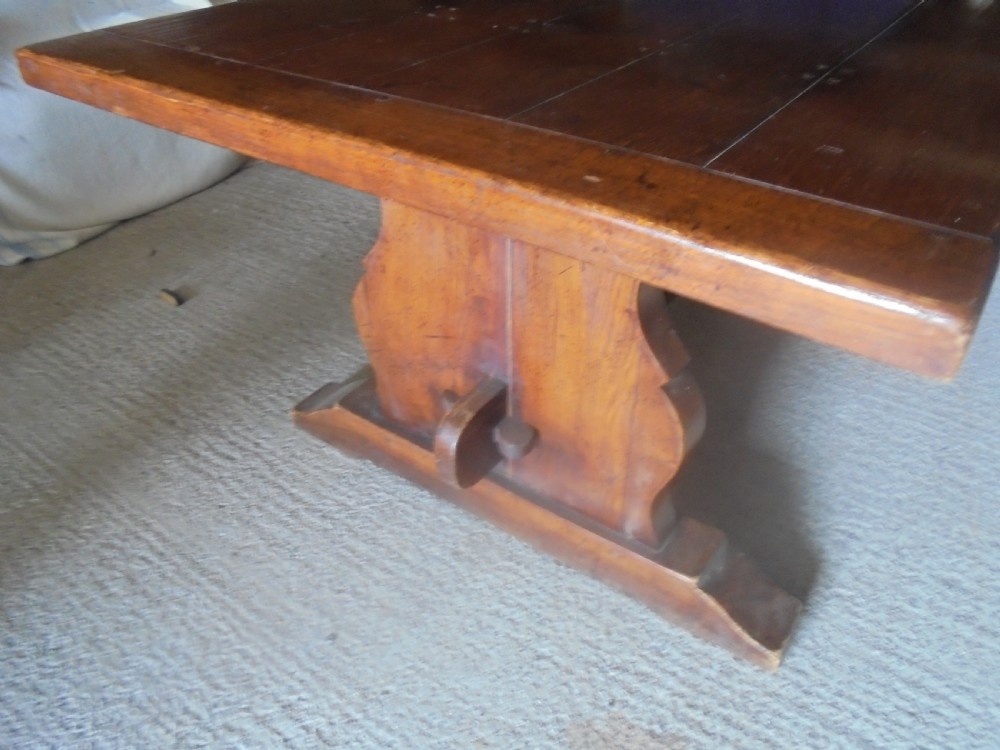 Antique Oak refectory farmhouse dining kitchen table seats ten View II