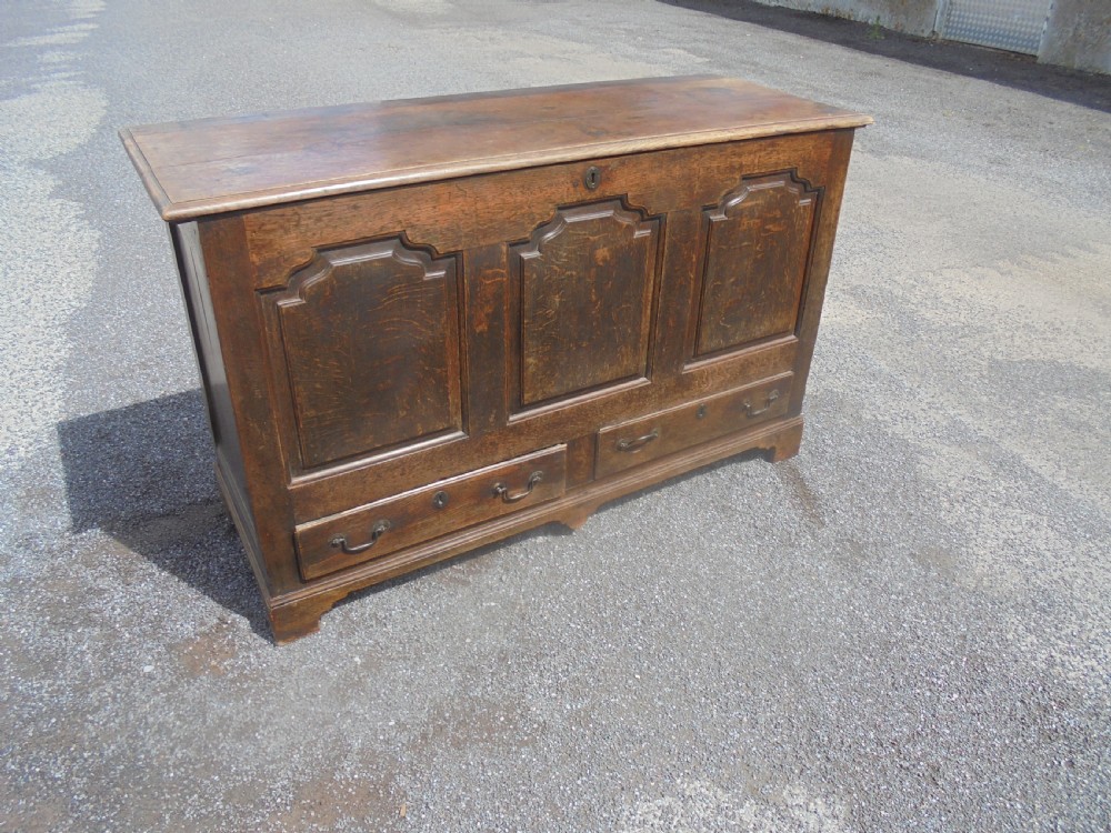 18th century oak mule chest storage box
