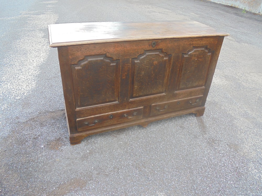18th century oak mule chest storage box View II