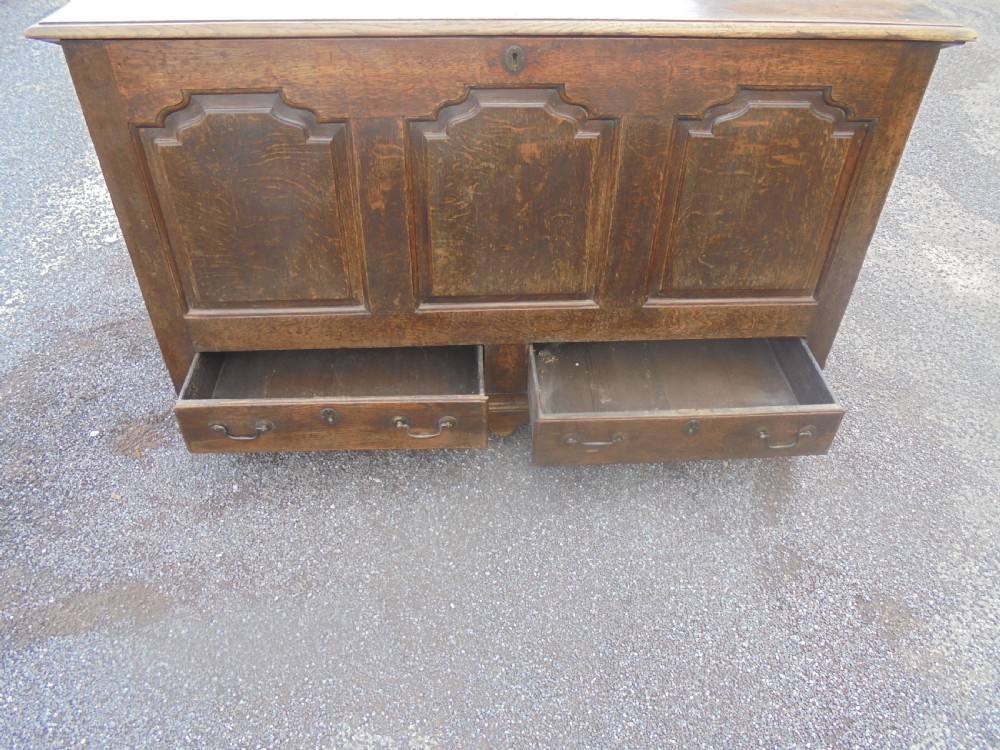 18th century oak mule chest storage box View IV