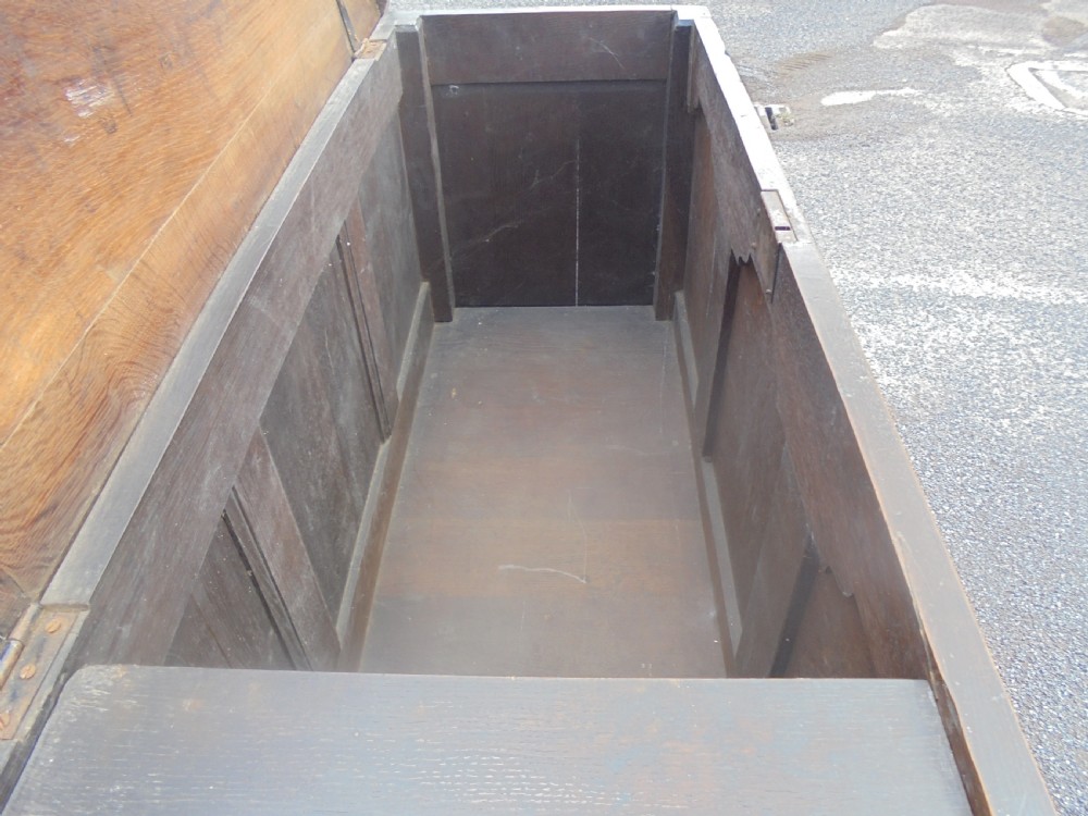 18th century oak mule chest storage box View VI