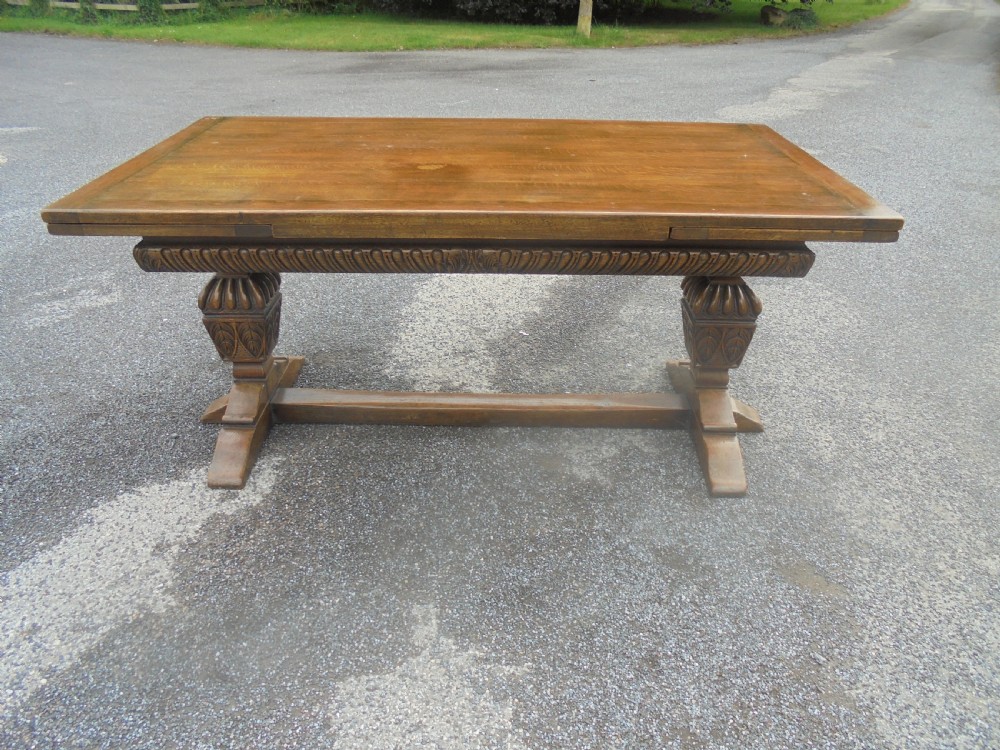 Jacobean style refectory farmhouse dining table seats ten View IV