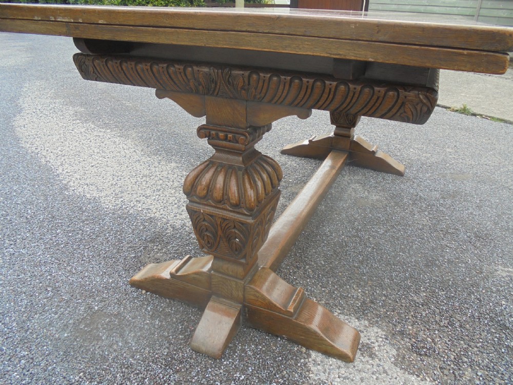 Jacobean style refectory farmhouse dining table seats ten View V