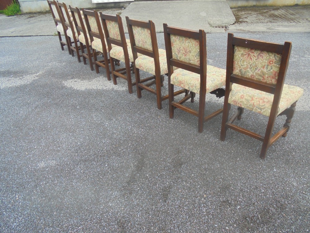 Set eight Jacobean style dining chairs View V