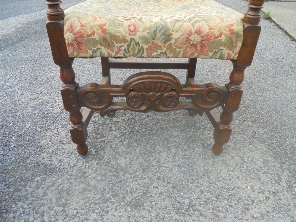 Set eight Jacobean style dining chairs View VII