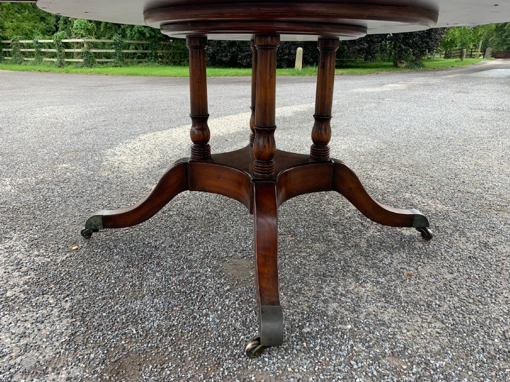 Extending circular dining table seats eight View III