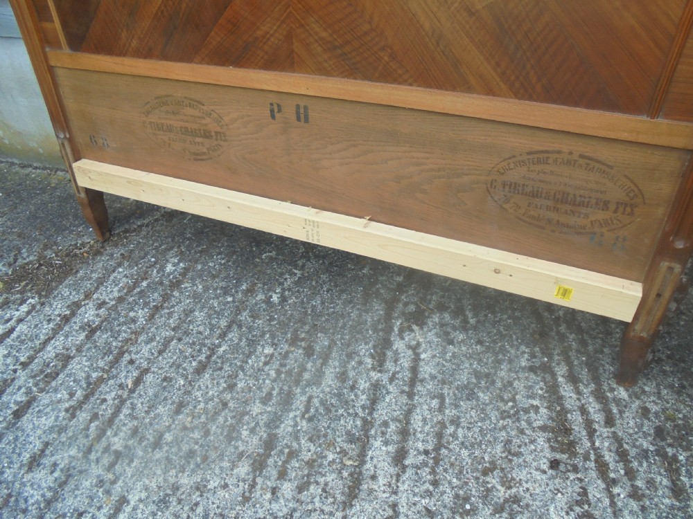 French walnut double bed Paris maker stamp View II
