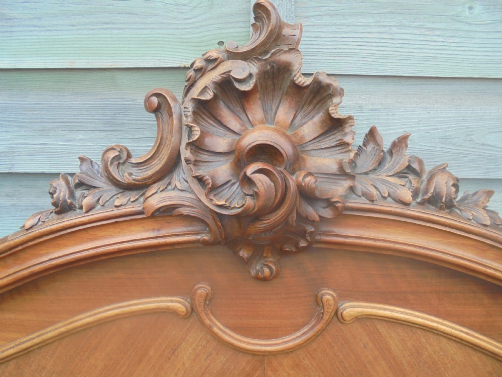 French walnut double bed Paris maker stamp View III