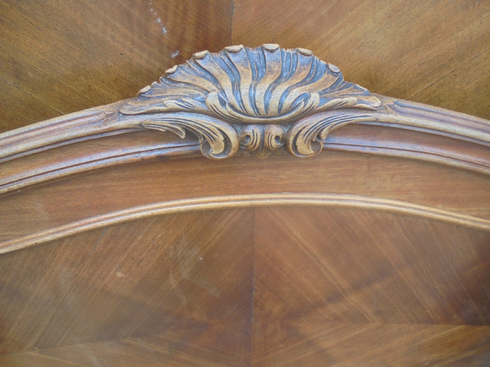 French walnut double bed Paris maker stamp View V