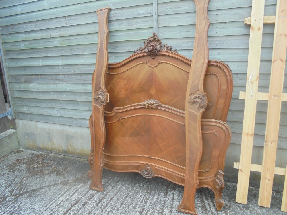 French walnut double bed Paris maker stamp View VI