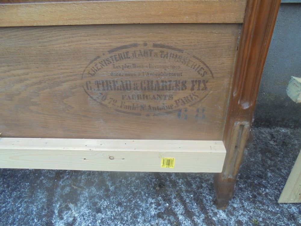 French walnut double bed Paris maker stamp View VII