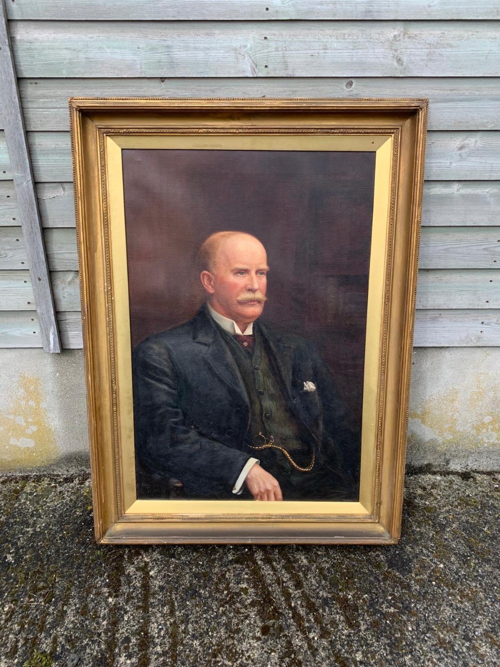 Framed oil on canvas portrait of an English gentleman