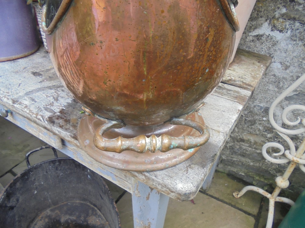 Victorian copper coal helmet View III