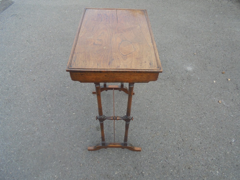 19th century rosewood occasional table. Signed Jewell View V