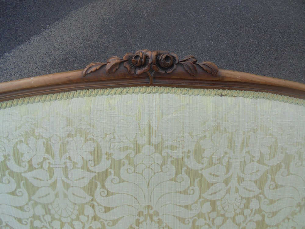 Victorian walnut frame upholstered settee seats three View III