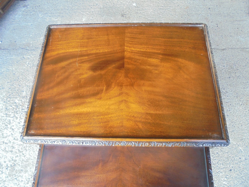 Nest of three mahogany tables View II