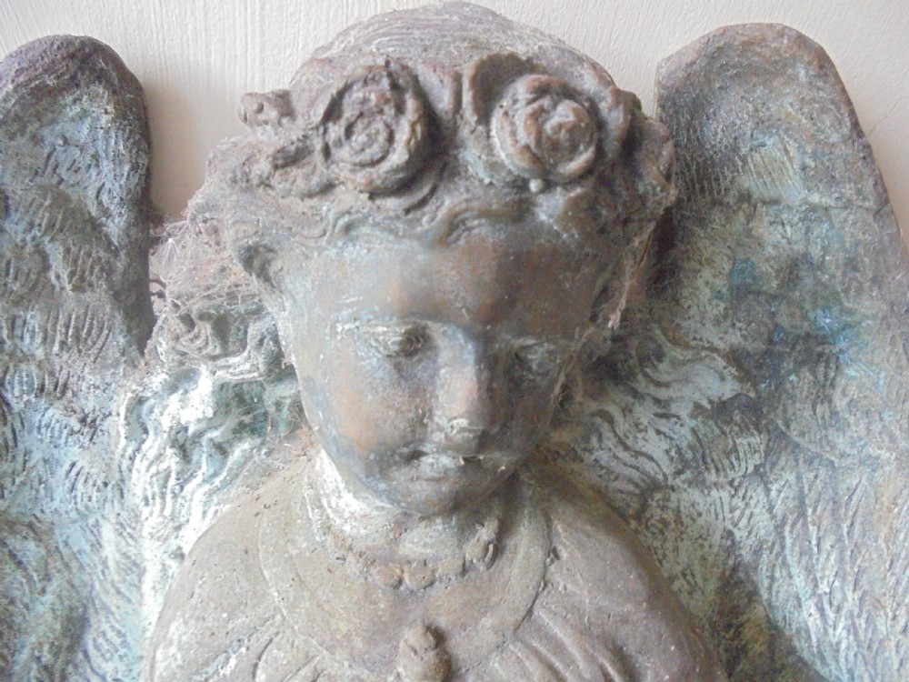 19th century bronze winged cherub View II
