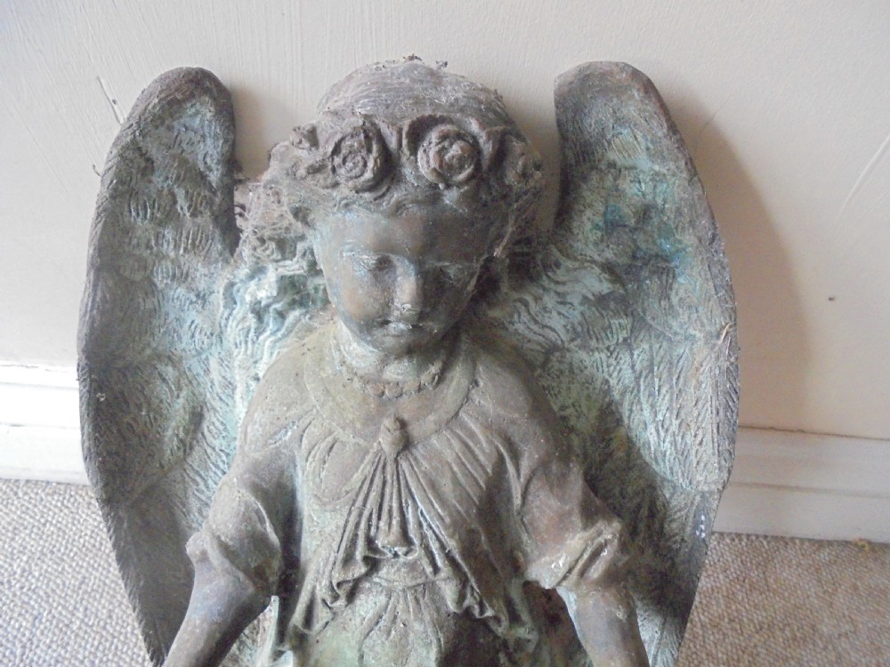 19th century bronze winged cherub View III