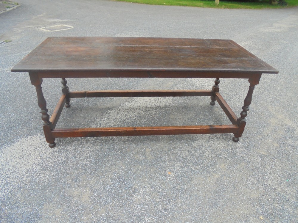 19th century oak farmhouse kitchen table seats eight View III