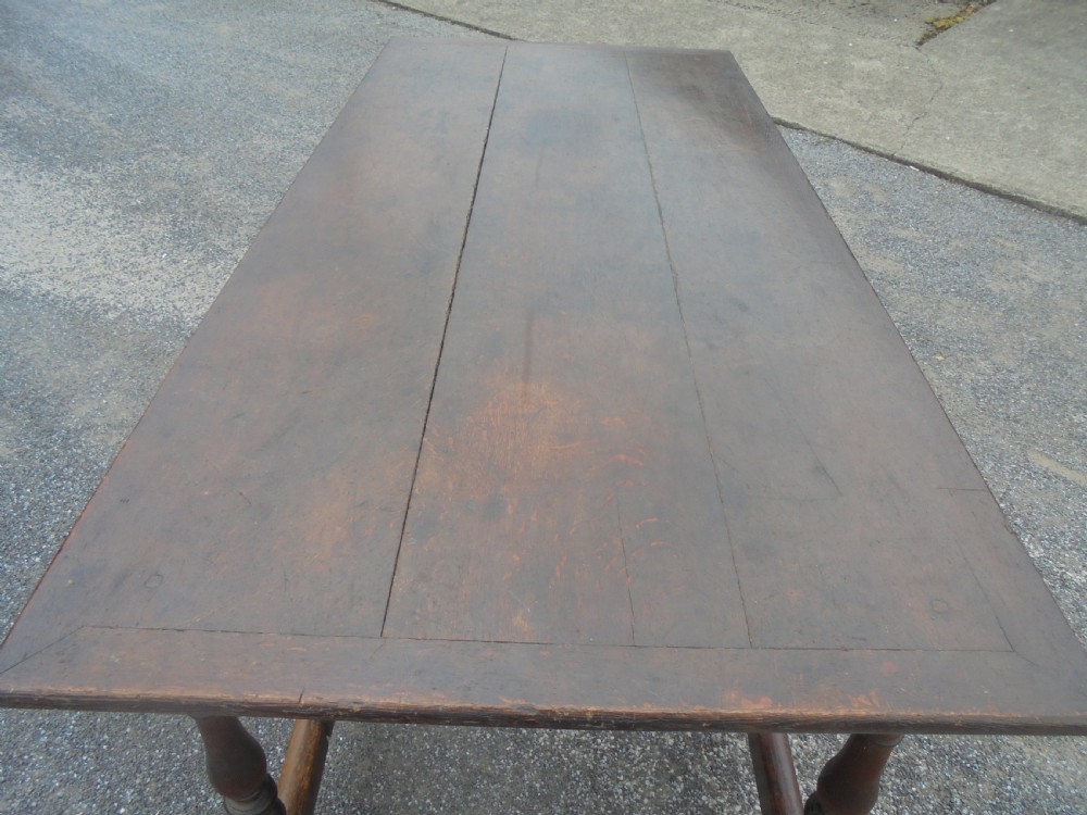 19th century oak farmhouse kitchen table seats eight View IV