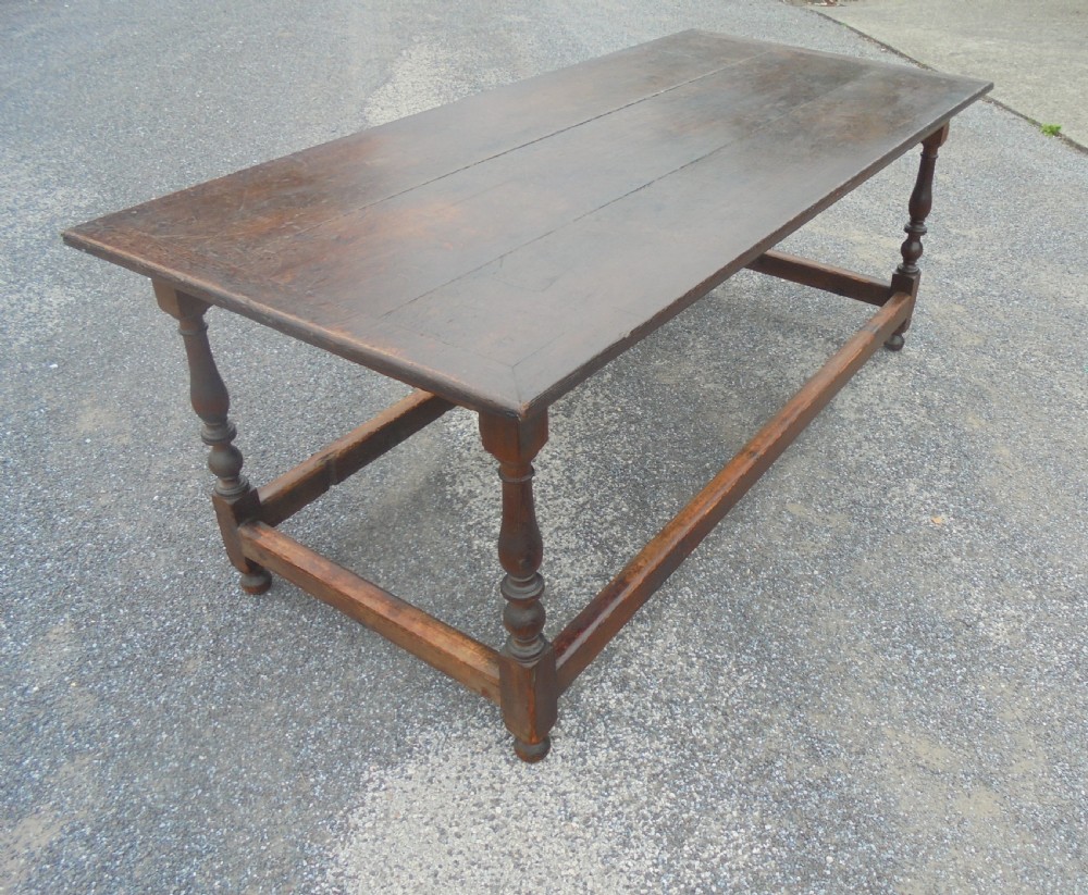 19th century oak farmhouse kitchen table seats eight View VI