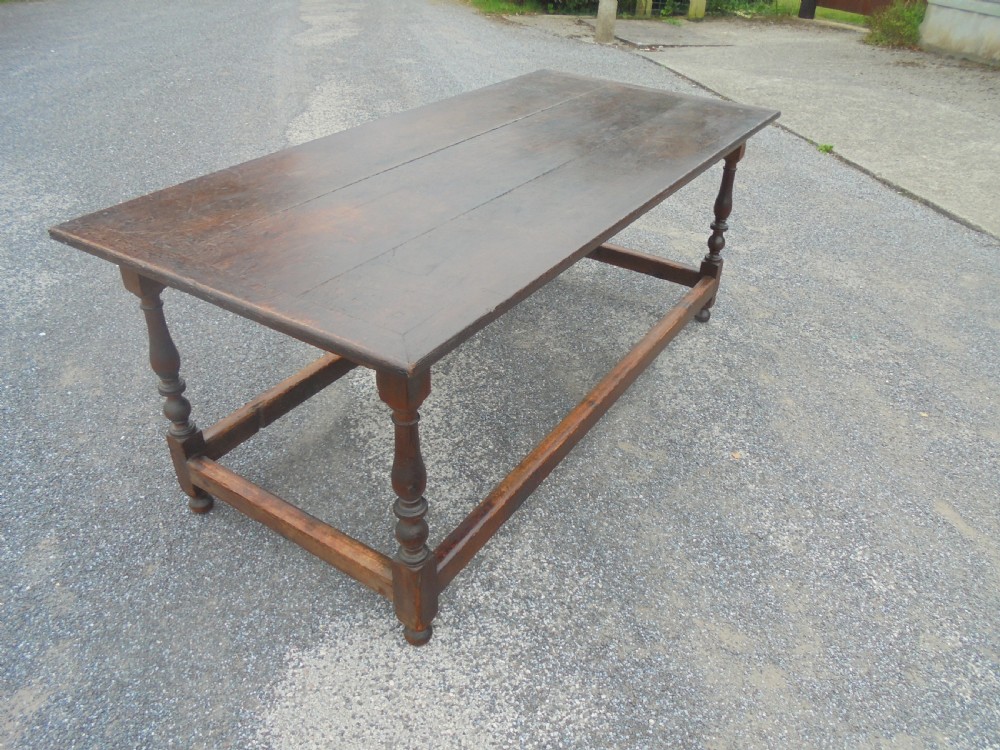 19th century oak farmhouse kitchen table seats eight View VII