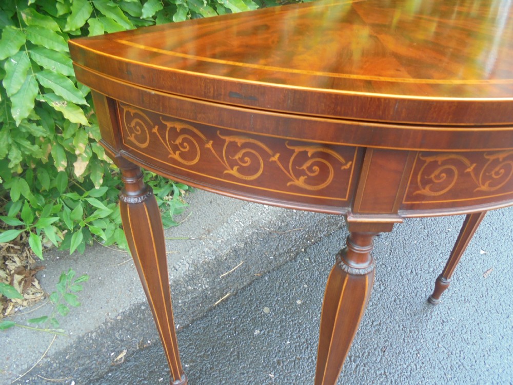 19th century demi lune card table View III
